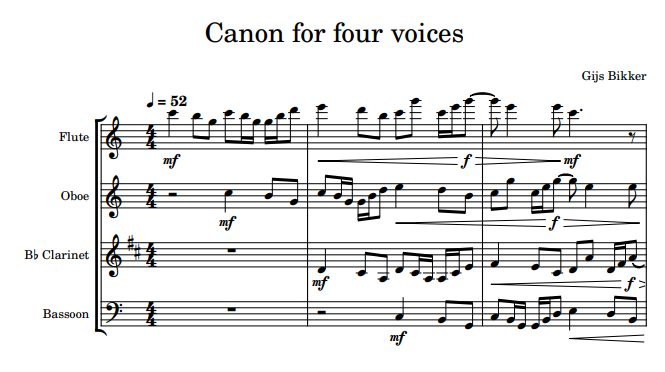 Canon for four voices